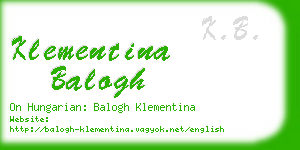 klementina balogh business card